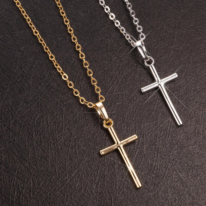 Fashion Female Cross Pendants Dropshipping Gold Black Color Crystal Jesus Cross Pendant Necklace Jewelry for Men/Women Wholesale